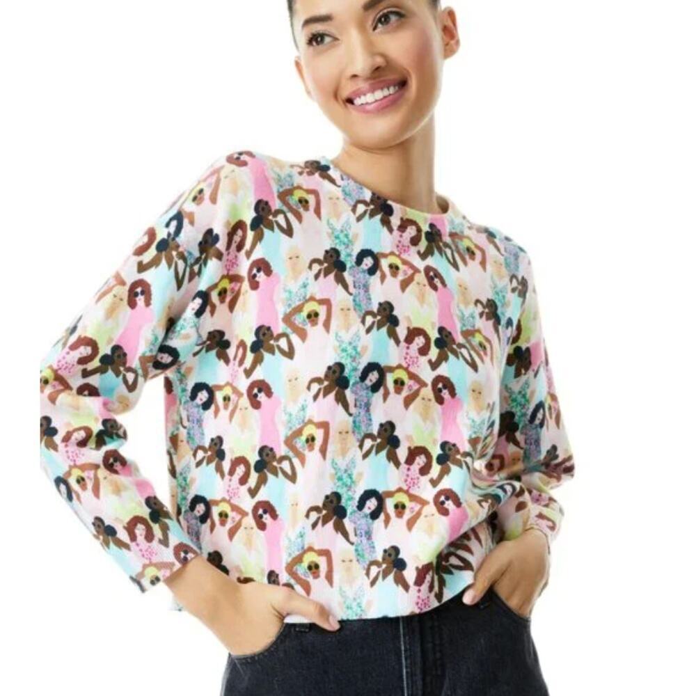 Alice + Olivia Gleeson Print Crewneck Sweater XS